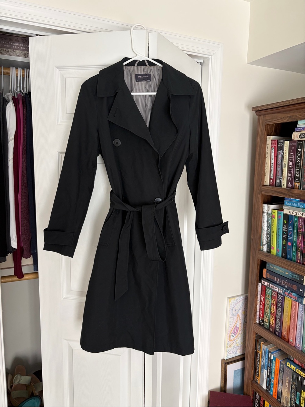 Marks & Spencer Black Trench Coat with Belt